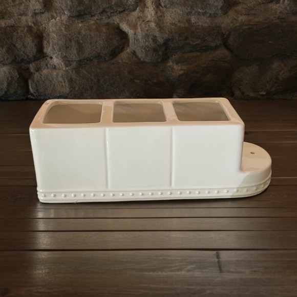 🎉HP🎉Retired Rare Nora Fleming Pearl Dot 3 Compartment Utensil Caddy - Picture 3 of 14